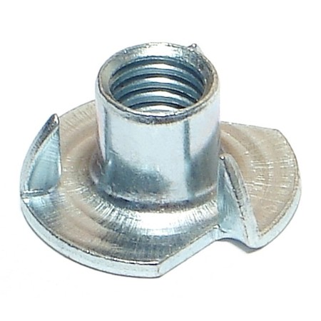 MIDWEST FASTENER T-Nut, 3 Prongs, 3/8"-16, Steel, Zinc Plated, 100 PK 03781